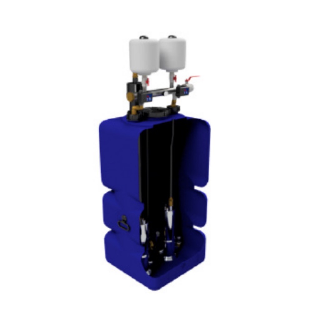 Breektank installatie 750 liter (EN1717 type AA)