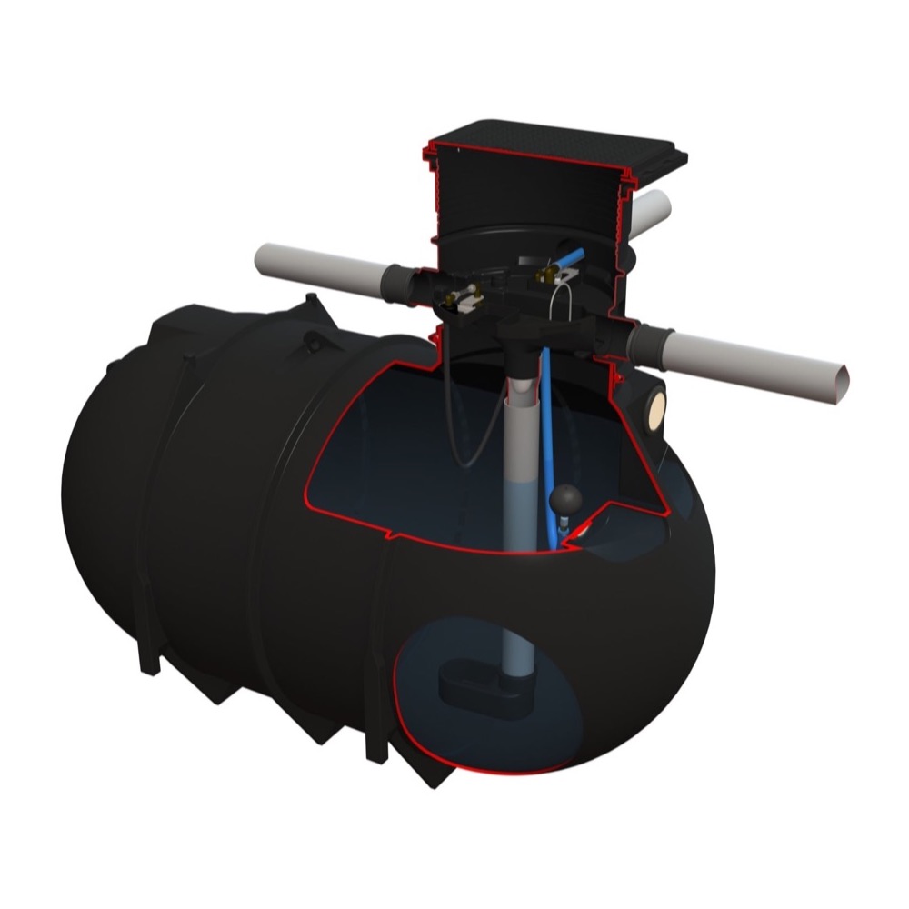 Buienvanger Staand 325 — kunststof regenwatertank met filter, foto 2