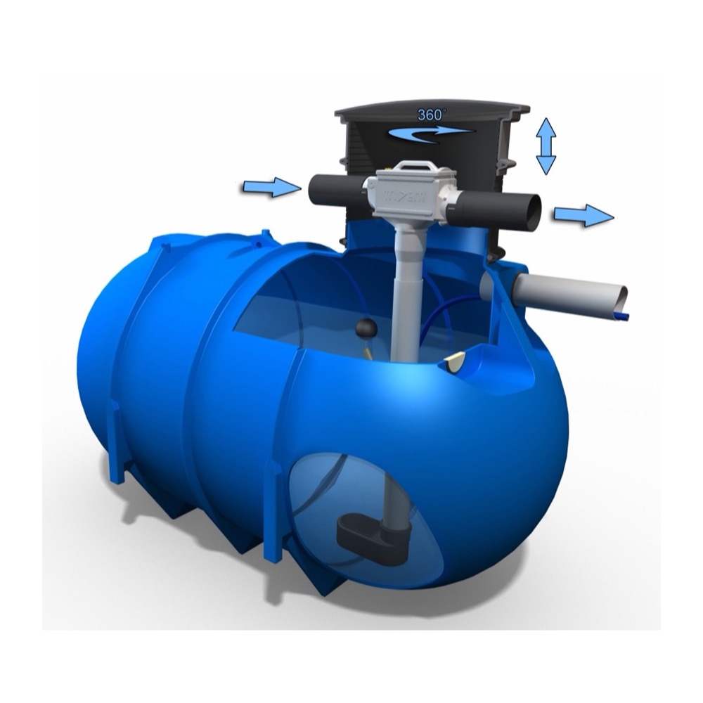 Buienvanger Staand 450 — kunststof regenwatertank met filter, foto 2
