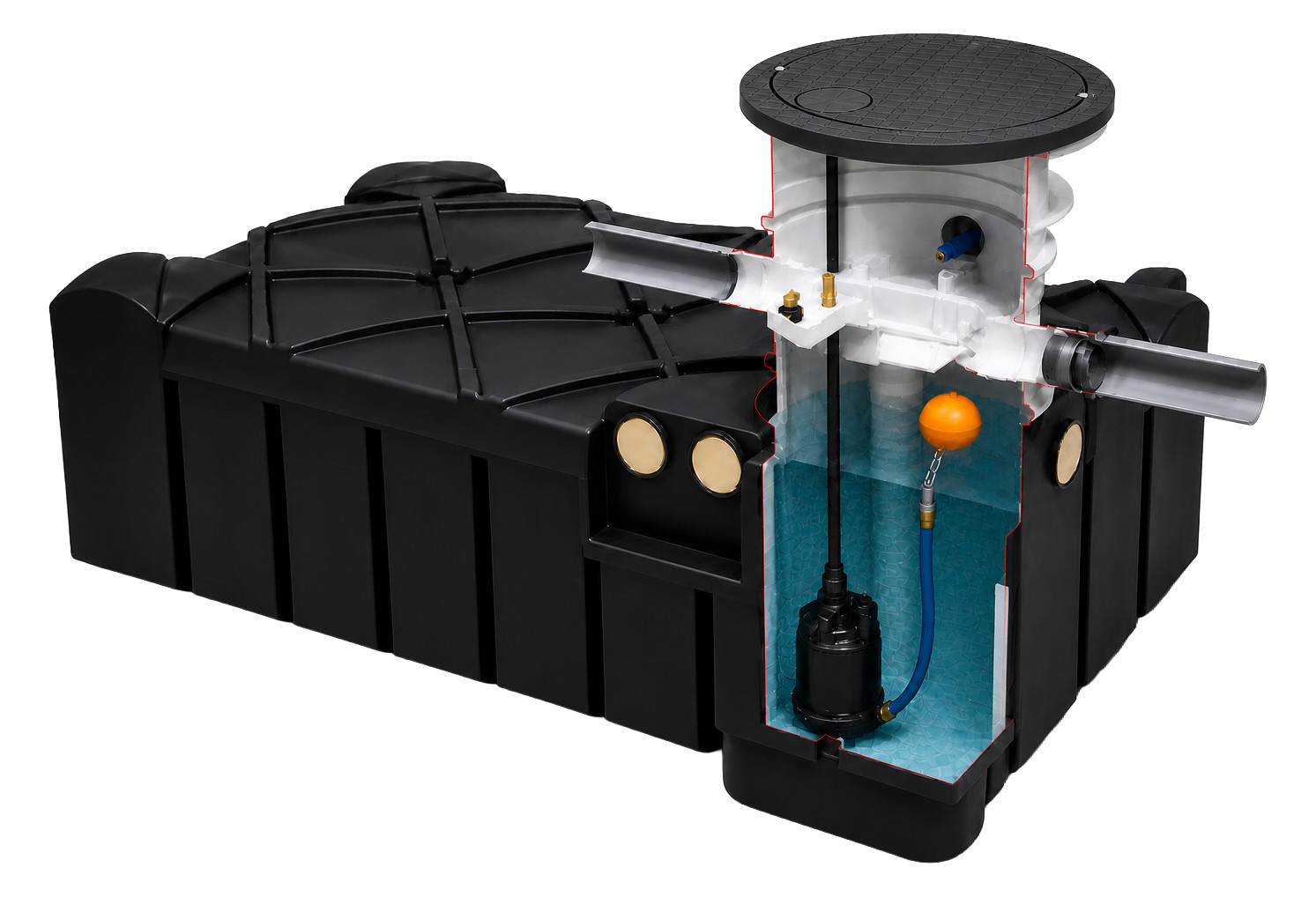 Platte regenwatertank kunststof 7.500 liter